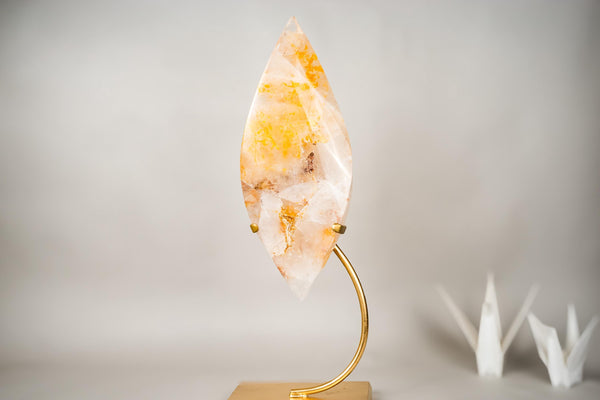 XL 27 - Inch Golden Healer (Hematoid) Quartz Flame Sculpture - E2D Crystals & Minerals