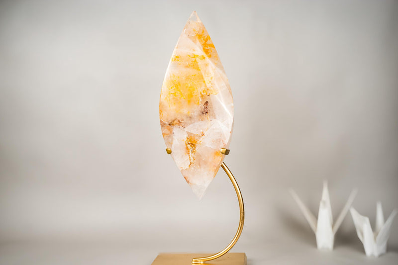 XL 27 - Inch Golden Healer (Hematoid) Quartz Flame Sculpture - E2D Crystals & Minerals