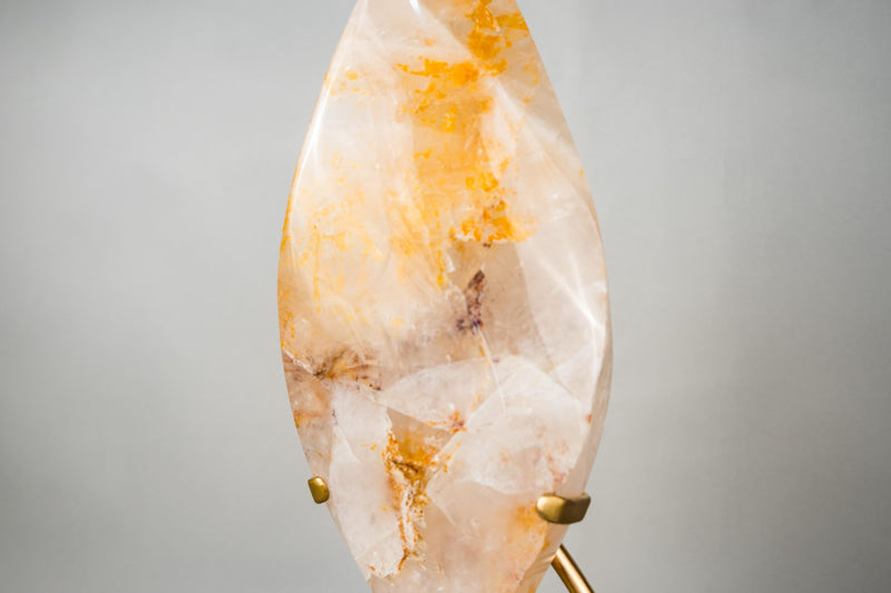XL 27 - Inch Golden Healer (Hematoid) Quartz Flame Sculpture - E2D Crystals & Minerals