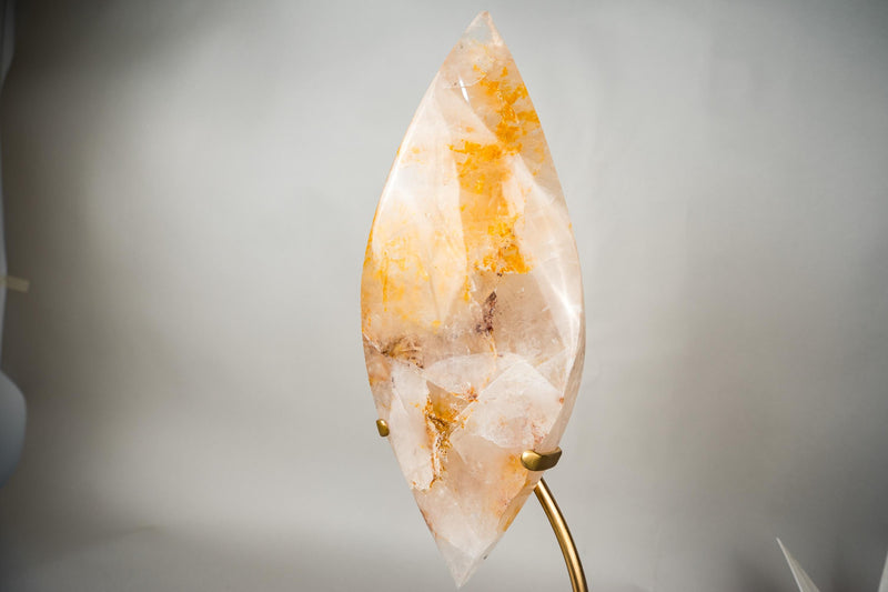 XL 27 - Inch Golden Healer (Hematoid) Quartz Flame Sculpture - E2D Crystals & Minerals
