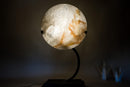 Clear Quartz Crystal Lamp with Hematite Inclusions – “Full Moon” Round Accent Light - E2D Crystals & Minerals