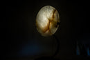 Clear Quartz Crystal Lamp with Hematite Inclusions – “Full Moon” Round Accent Light - E2D Crystals & Minerals