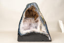 Pair of Rare Bi - Color Agate Geodes with Sparkly Sugar Druzy and White Amethyst - E2D Crystals & Minerals
