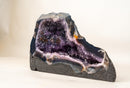Small Amethyst Geode Cave with Galaxy Druzy and Golden Goethite Inclusions - E2D Crystals & Minerals