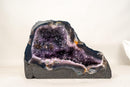 Small Amethyst Geode Cave with Galaxy Druzy and Golden Goethite Inclusions - E2D Crystals & Minerals