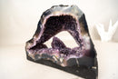 Rare Amethyst Geode with Calcite Crystal Formation Covered in Galaxy Druzy - E2D Crystals & Minerals