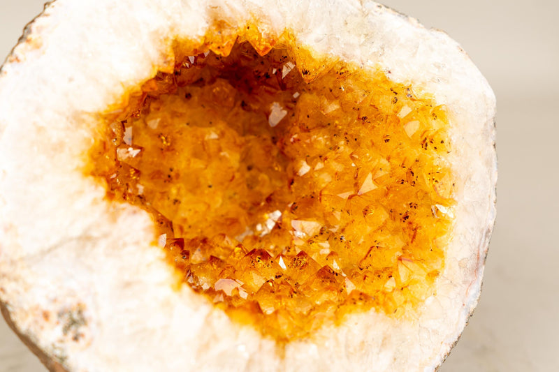 All - Natural Small Citrine Geode Cave with Sparkly Orange Citrine - E2D Crystals & Minerals