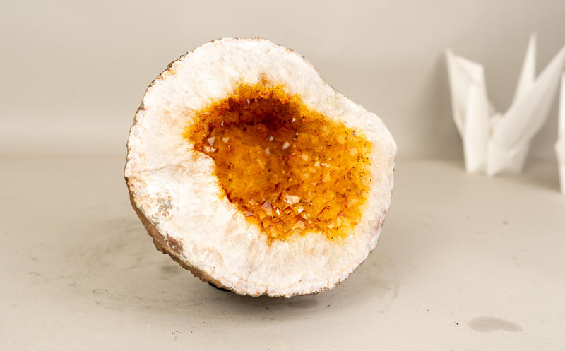 All - Natural Small Citrine Geode Cave with Sparkly Orange Citrine - E2D Crystals & Minerals