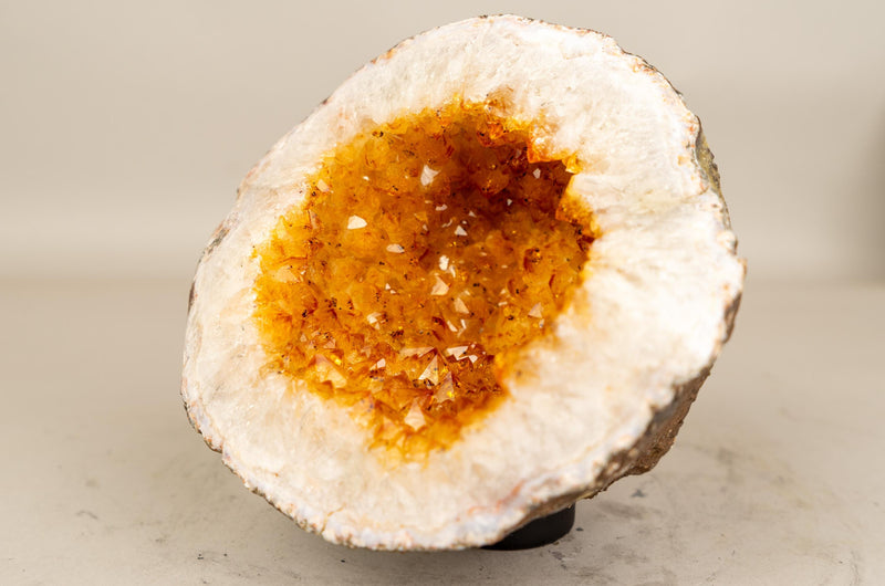 All - Natural Small Citrine Geode Cave with Sparkly Orange Citrine - E2D Crystals & Minerals