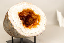 Natural Citrine Geode Cave with Golden - Orange Druzy on Quartz Frame - E2D Crystals & Minerals