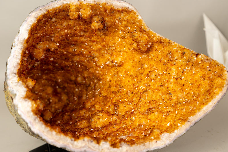 All - Natural Citrine Geode Cave with Vibrant, Sparkly Orange Points - E2D Crystals & Minerals