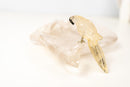 Hand - Carved Crystal Parrot on a Clear Quartz Bowl - E2D Crystals & Minerals