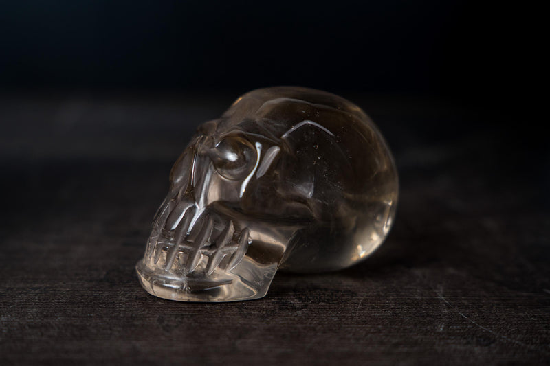 AAA - Grade Smoky Citrine Quartz Skull – Small Hand - Carved Honey Citrine Crystal - E2D Crystals & Minerals