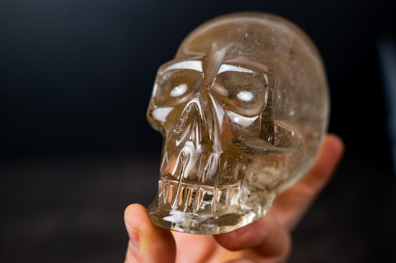 Citrine Crystal Skull made of Genuine Natural Golden Orange Citrine - E2D Crystals & Minerals