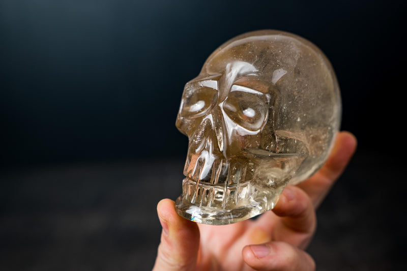 Citrine Crystal Skull made of Genuine Natural Golden Orange Citrine - E2D Crystals & Minerals