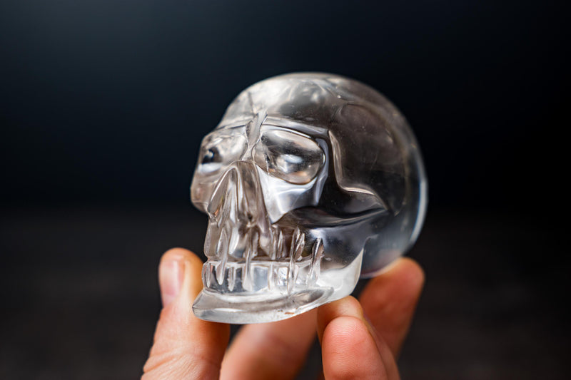 Real Crystal Skull in Natural Crystal - Clear Diamantina Quartz - E2D Crystals & Minerals