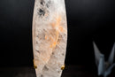 Clear Quartz Crystal Pointy Flame Sculpture – Natural Quartz with Hematite - E2D Crystals & Minerals