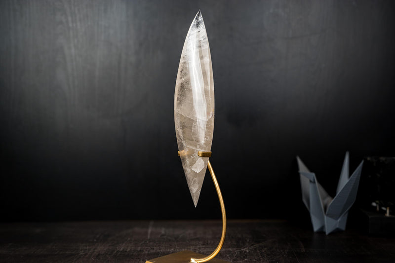 Clear Quartz Crystal Pointy Flame Sculpture - E2D Crystals & Minerals