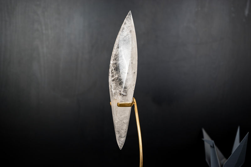 Clear Quartz Crystal Flame Sculpture – All - Natural, Handcarved Quartz - E2D Crystals & Minerals