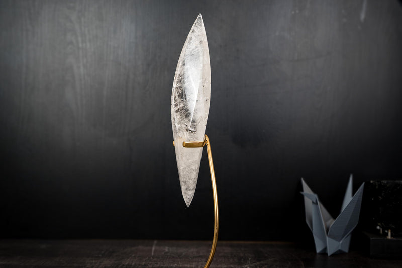 Clear Quartz Crystal Flame Sculpture – All - Natural, Handcarved Quartz - E2D Crystals & Minerals