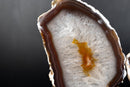 Agate Butterfly Wings with Deep - Amber Agate and Crystal Interior - E2D Crystals & Minerals