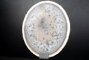 Rare Natural white Lace Agate Slice with Crystal Interior - E2D Crystals & Minerals
