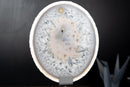 Rare Natural white Lace Agate Slice with Crystal Interior - E2D Crystals & Minerals