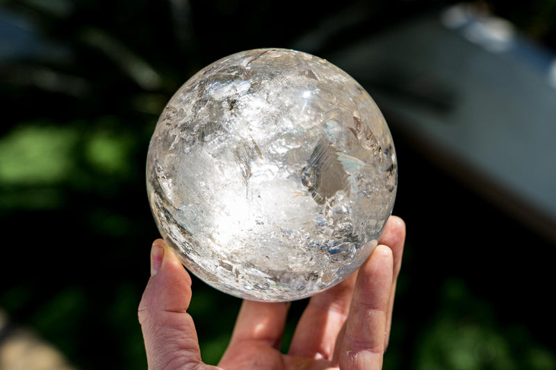 Natural Clear Quartz Crystal Sphere of Extra - Quality - from Diamantina - E2D Crystals & Minerals
