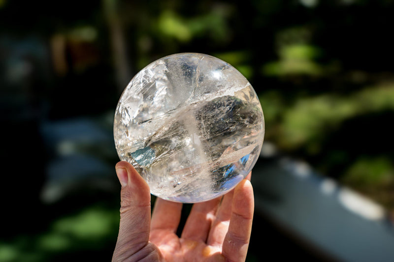 Natural Clear Quartz Crystal Sphere of Extra - Quality - from Diamantina - E2D Crystals & Minerals