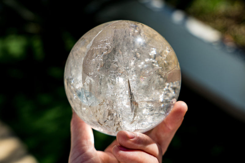 Natural Clear Quartz Crystal Sphere of Extra - Quality - from Diamantina - E2D Crystals & Minerals