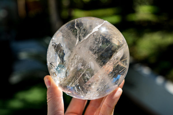 Natural Clear Quartz Crystal Sphere of Extra - Quality - from Diamantina - E2D Crystals & Minerals