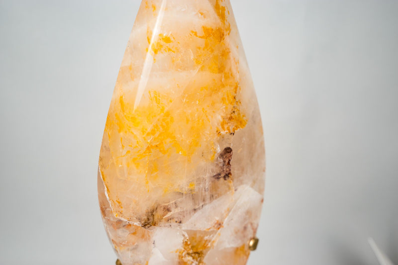 XL 27 - Inch Golden Healer (Hematoid) Quartz Flame Sculpture - E2D Crystals & Minerals
