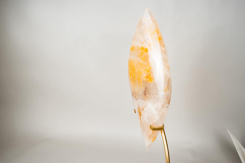 XL 27 - Inch Golden Healer (Hematoid) Quartz Flame Sculpture - E2D Crystals & Minerals