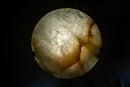 Clear Quartz Crystal Lamp with Hematite Inclusions – “Full Moon” Round Accent Light - E2D Crystals & Minerals
