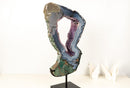 World - Class Landscape Agate Portal with Moss and Blue Lace Agate with Purple Amethyst - 23 In. - E2D Crystals & Minerals