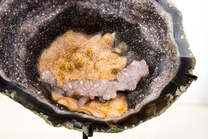 Rare Rose Amethyst Flower in Galaxy Amethyst Geode - Collector - Grade Multicolored Galaxy Druzy Geode - 10 Lb. - E2D Crystals & Minerals