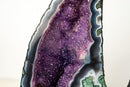 Collector - Grade Pair of Rare Lace Agate Cathedral Geodes with Violet Amethyst Druzy and Scenic Agate Drawings - 20 In. 49 Lb. - E2D Crystals & Minerals