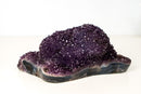 Sparkling Deep Purple Amethyst Flower Cluster on Blue Agate Matrix – Natural Sparkly Crystal Rosette – 15 Lb, 12 In. - E2D Crystals & Minerals