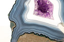 Superb Blue Lace Agate and Amethyst Geode – Intact Formation with Well - Defined Bands, Collection - Grade (8.2 lb.) - E2D Crystals & Minerals