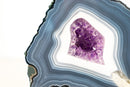 Superb Blue Lace Agate and Amethyst Geode – Intact Formation with Well - Defined Bands, Collection - Grade (8.2 lb.) - E2D Crystals & Minerals