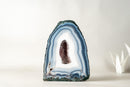 The Chapel: Intact Blue Lace Agate Geode with Deep Purple Amethyst Druzy – All - Natural Collector’s Crystal (5.6 kg / 12.2 lb) - E2D Crystals & Minerals