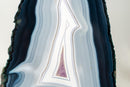Natural Blue and White Lace Agate Cathedral, AKA Blue and White Banded Agate with Artistic Flame - Like Swirl Drawings - 8 lb. - E2D Crystals & Minerals