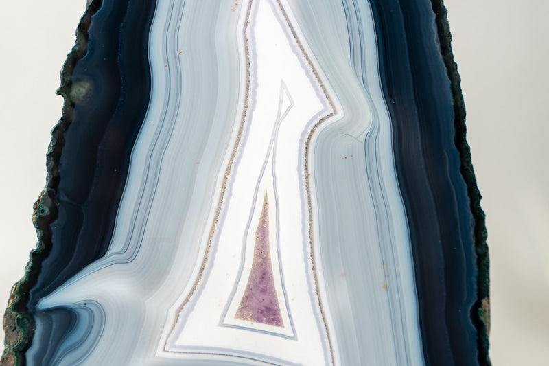 Natural Blue and White Lace Agate Cathedral, AKA Blue and White Banded Agate with Artistic Flame - Like Swirl Drawings - 8 lb. - E2D Crystals & Minerals