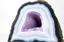 Rare Striped White Lace Agate Geode with Lavender Druzy Crystal – Small Natural Geode - 6 Lb - E2D Crystals & Minerals