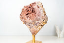 Rare Peach Pink Amethyst Geode with Superb Rose Galaxy Druzy – AAA - Grade Collector Crystal from Brazil - 16 Lb. - E2D Crystals & Minerals