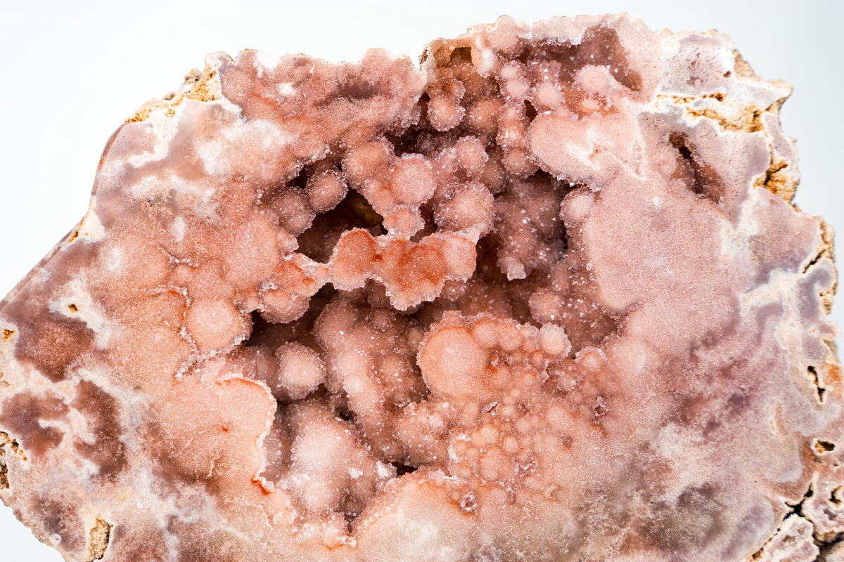 Peach Pink Amethyst Geode with Rose Galaxy Druzy