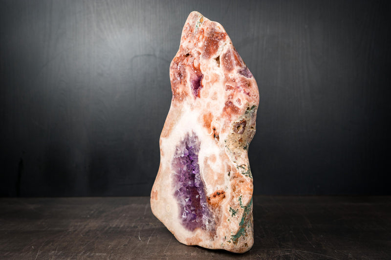 Sculptural Rare Pink Amethyst Geode with Pink and Purple Druzy – All - Natural, Ethically Sourced Amethyst from Brazil - 18.3 Lb. - E2D Crystals & Minerals
