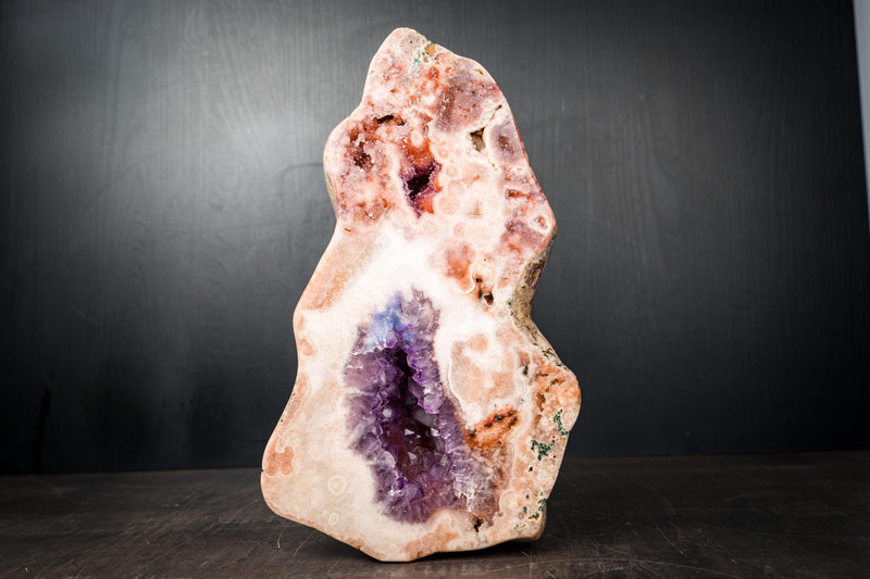 Sculptural Rare Pink Amethyst Geode with Pink and Purple Druzy – All - Natural, Ethically Sourced Amethyst from Brazil - 18.3 Lb. - E2D Crystals & Minerals