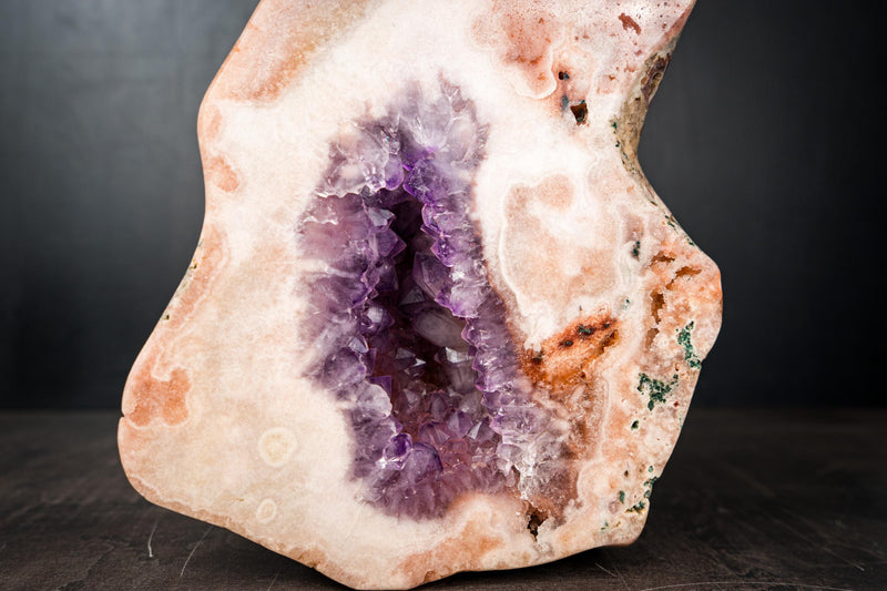 Sculptural Rare Pink Amethyst Geode with Pink and Purple Druzy – All - Natural, Ethically Sourced Amethyst from Brazil - 18.3 Lb. - E2D Crystals & Minerals
