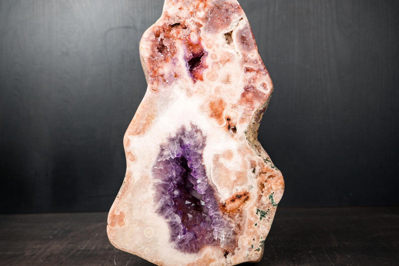 Sculptural Rare Pink Amethyst Geode with Pink and Purple Druzy – All - Natural, Ethically Sourced Amethyst from Brazil - 18.3 Lb. - E2D Crystals & Minerals